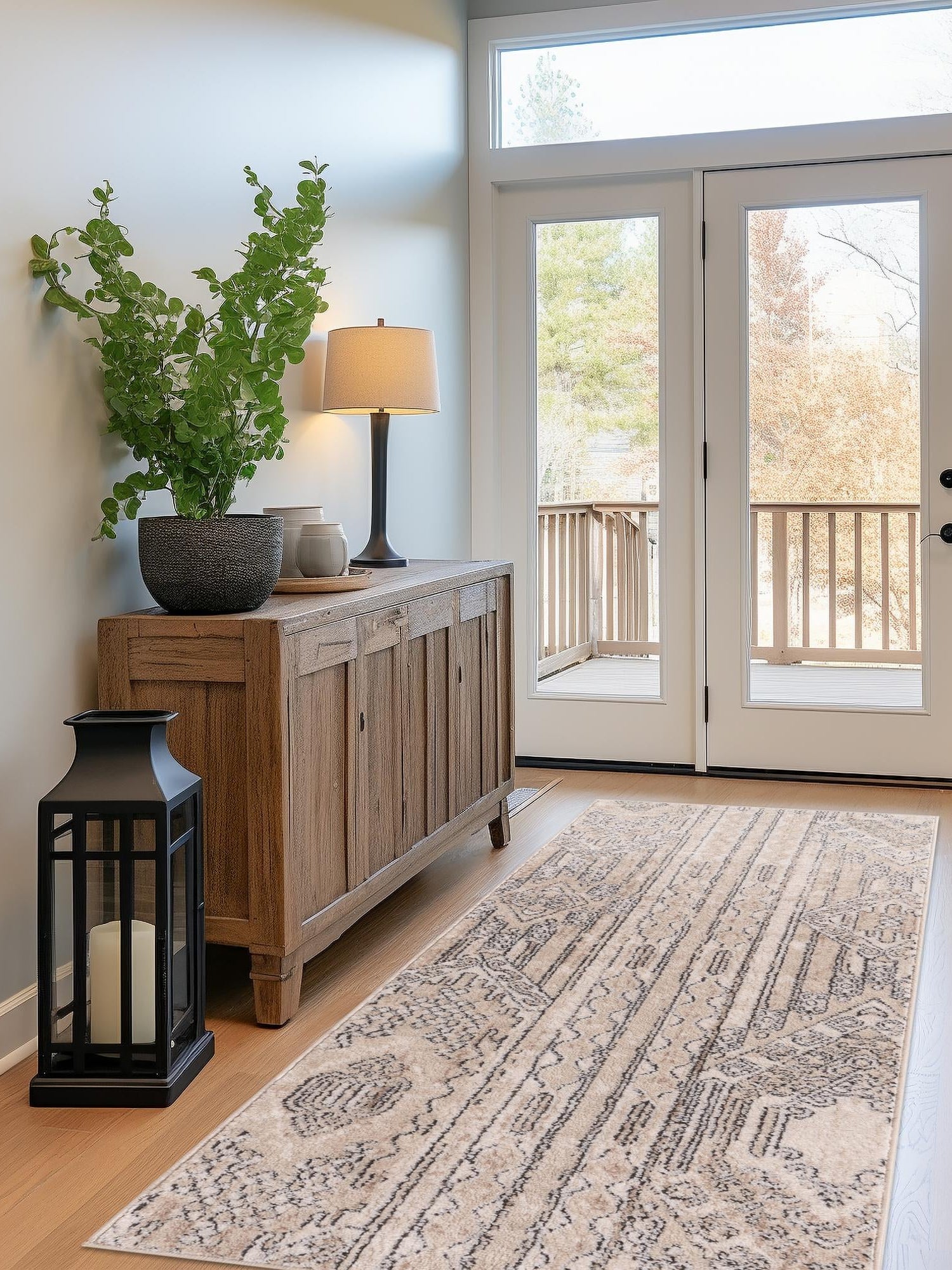 Ivory 2' 7 x 13' 1 Portland Runner Area Rug 85% Polypropylene & 15% Polyester Vintage Distressed Traditional Carpet for Home Decor for Sale at Rug Engine