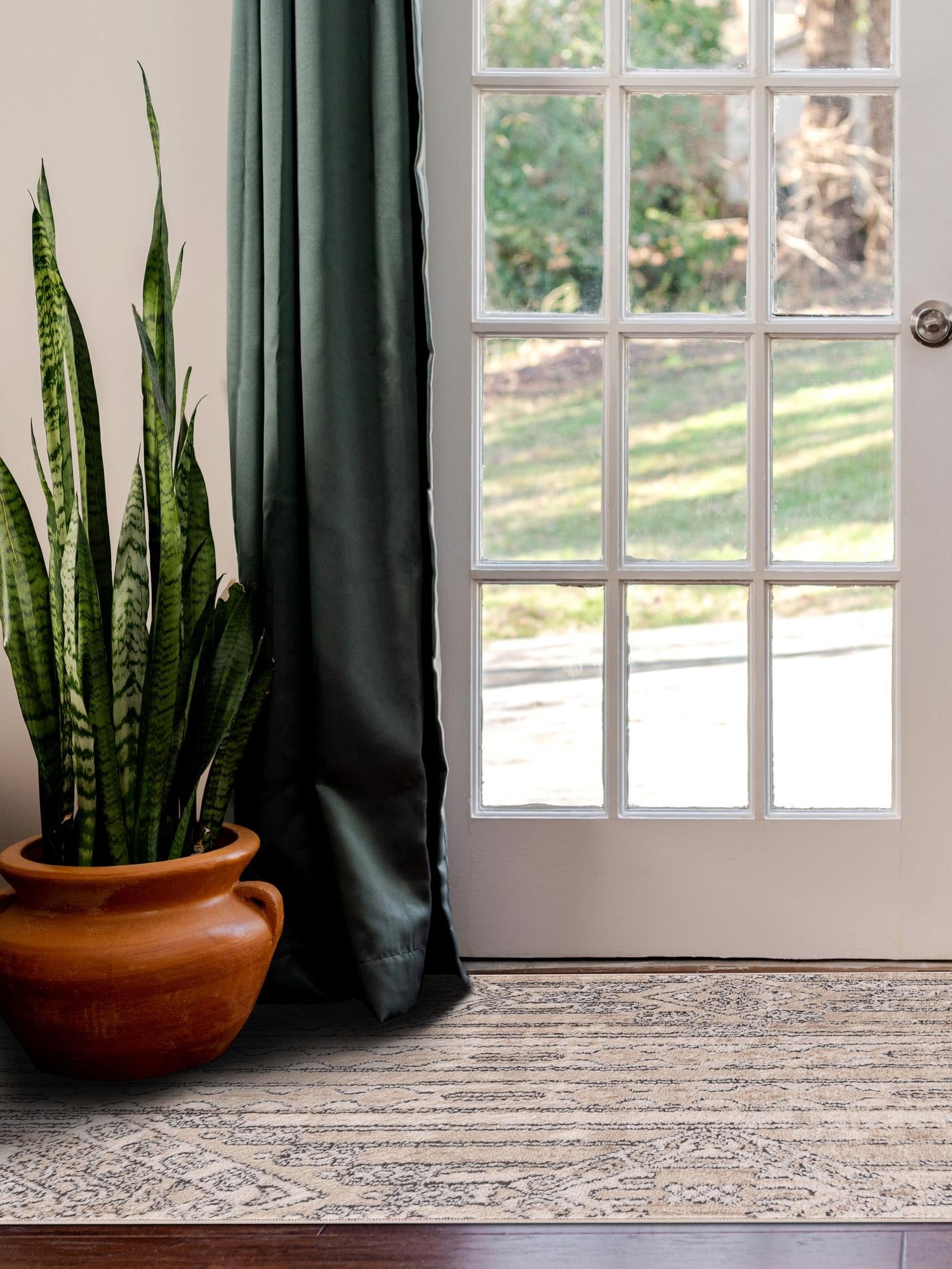 Ivory 2' x 8' Portland Runner Area Rug 85% Polypropylene & 15% Polyester Vintage Distressed Traditional Carpet for Home Decor for Sale at Rug Engine