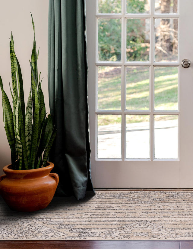 Ivory 2' x 8' Portland Runner Area Rug 85% Polypropylene & 15% Polyester Vintage Distressed Traditional Carpet for Home Decor for Sale at Rug Engine