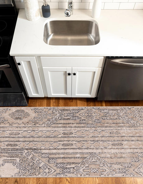 Ivory 2' 7 x 13' 1 Portland Runner Area Rug 85% Polypropylene & 15% Polyester Vintage Distressed Traditional Carpet for Home Decor for Sale at Rug Engine