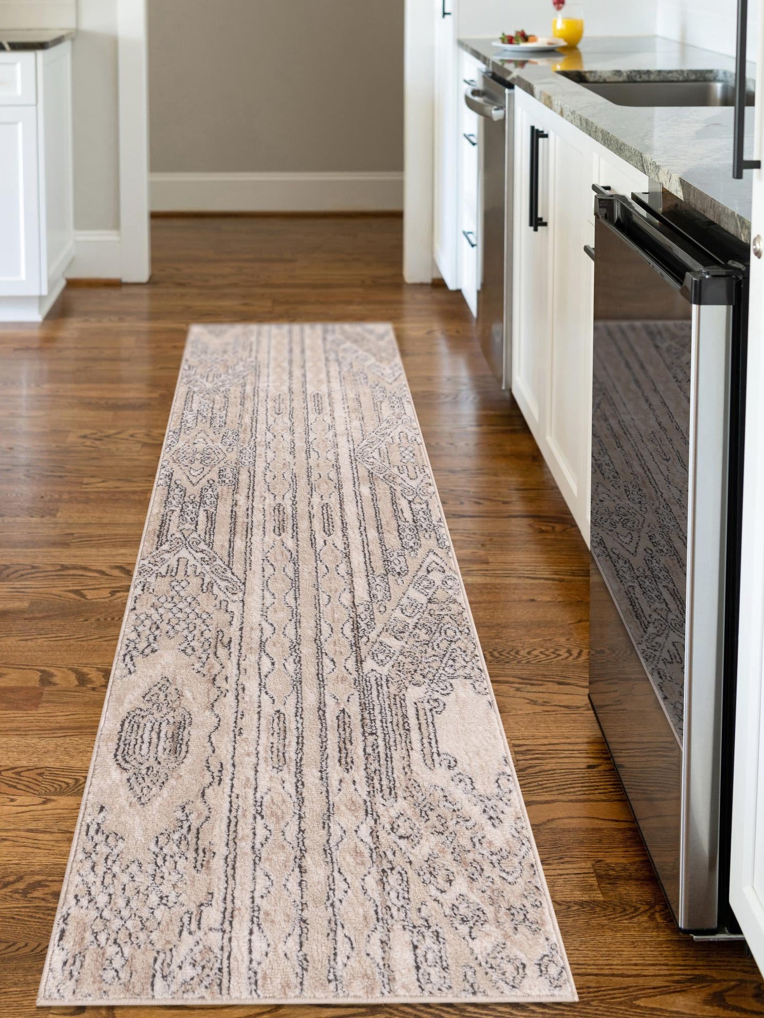 Ivory 2' 7 x 10' Portland Runner Area Rug 85% Polypropylene & 15% Polyester Vintage Distressed Traditional Carpet for Home Decor for Sale at Rug Engine