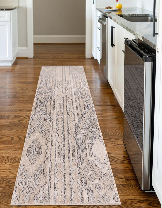 Ivory 2' 7 x 10' Portland Runner Area Rug 85% Polypropylene & 15% Polyester Vintage Distressed Traditional Carpet for Home Decor for Sale at Rug Engine