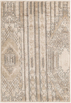 Ivory 2' 2 x 3' 1 Portland Rectangle Area Rug 85% Polypropylene & 15% Polyester Vintage Distressed Traditional Carpet for Home Decor for Sale at Rug Engine