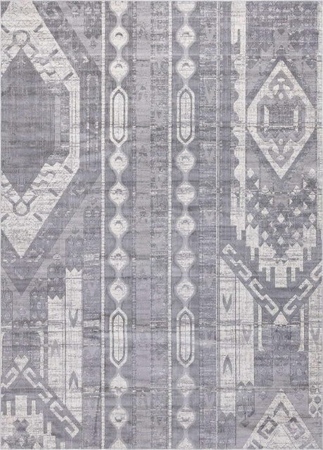 Gray 10' x 14' 1 Portland Rectangle Area Rug 85% Polypropylene & 15% Polyester Vintage Distressed Traditional Carpet for Home Decor for Sale at Rug Engine