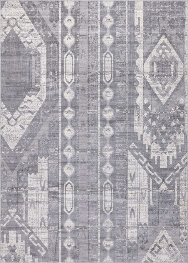 Gray 10' x 14' 1 Portland Rectangle Area Rug 85% Polypropylene & 15% Polyester Vintage Distressed Traditional Carpet for Home Decor for Sale at Rug Engine