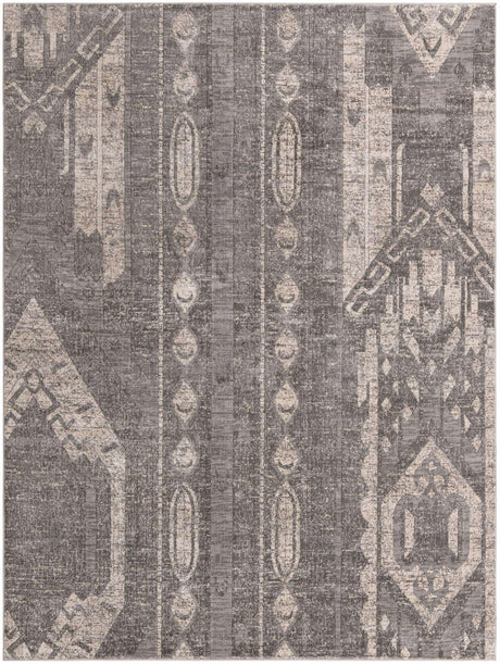 Gray 10' x 13' 1 Portland Rectangle Area Rug 85% Polypropylene & 15% Polyester Vintage Distressed Traditional Carpet for Home Decor for Sale at Rug Engine