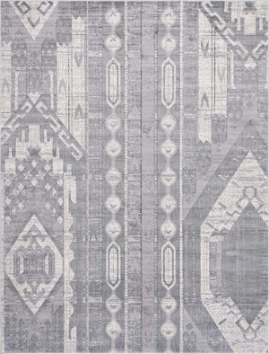Gray 9' x 12' Portland Rectangle Area Rug 85% Polypropylene & 15% Polyester Vintage Distressed Traditional Carpet for Home Decor for Sale at Rug Engine