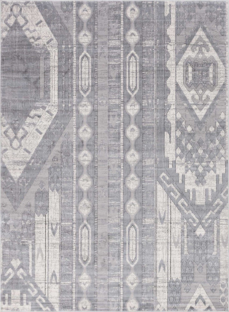 Gray 7' 10 x 11' Portland Rectangle Area Rug 85% Polypropylene & 15% Polyester Vintage Distressed Traditional Carpet for Home Decor for Sale at Rug Engine