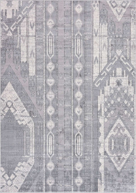 Gray 7' 1 x 10' Portland Rectangle Area Rug 85% Polypropylene & 15% Polyester Vintage Distressed Traditional Carpet for Home Decor for Sale at Rug Engine