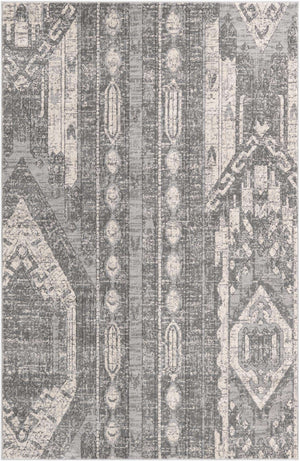 Gray 5' 3 x 8' Portland Rectangle Area Rug 85% Polypropylene & 15% Polyester Vintage Distressed Traditional Carpet for Home Decor for Sale at Rug Engine