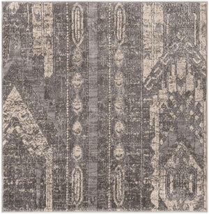 Gray 4' 1 x 4' 1 Portland Square Area Rug 85% Polypropylene & 15% Polyester Vintage Distressed Traditional Carpet for Home Decor for Sale at Rug Engine