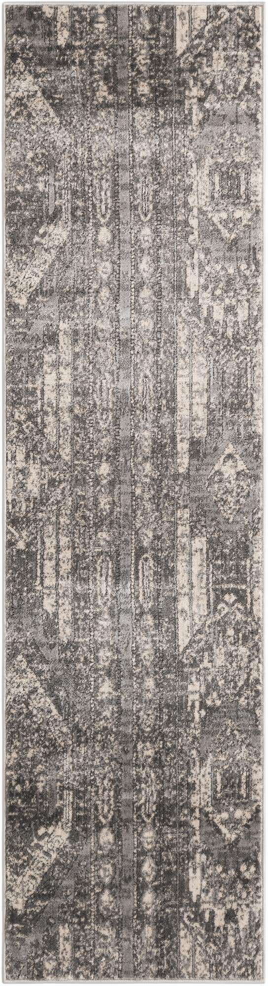 Gray 2' x 8' Portland Runner Area Rug 85% Polypropylene & 15% Polyester Vintage Distressed Traditional Carpet for Home Decor for Sale at Rug Engine