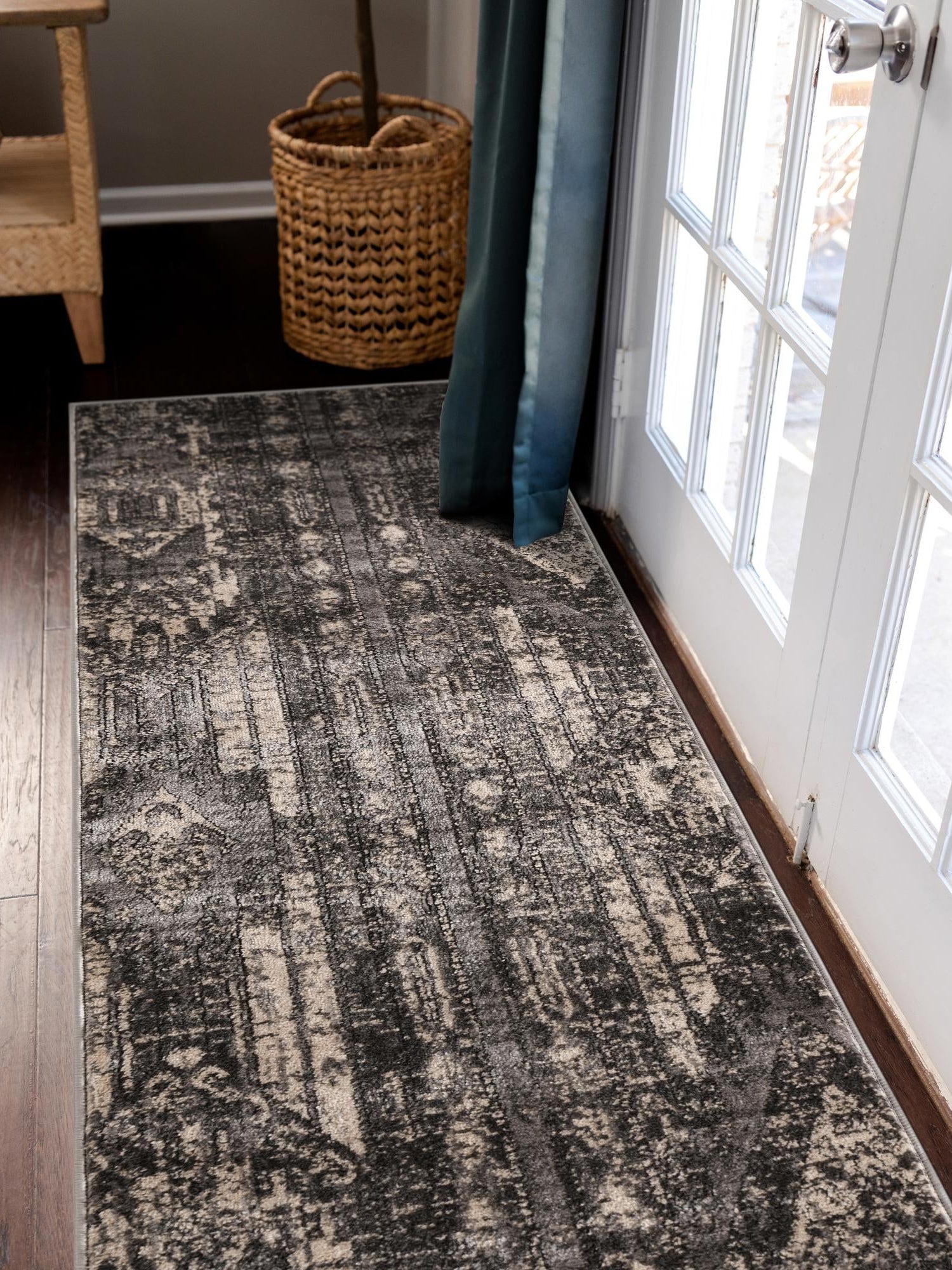 Gray 2' x 8' Portland Runner Area Rug 85% Polypropylene & 15% Polyester Vintage Distressed Traditional Carpet for Home Decor for Sale at Rug Engine
