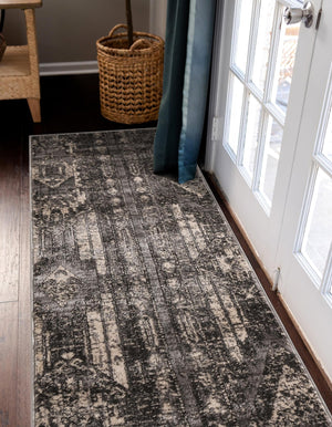 Gray 2' x 8' Portland Runner Area Rug 85% Polypropylene & 15% Polyester Vintage Distressed Traditional Carpet for Home Decor for Sale at Rug Engine
