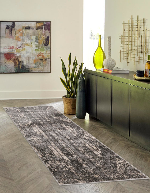 Gray 2' 2 x 12' Portland Runner Area Rug 85% Polypropylene & 15% Polyester Vintage Distressed Traditional Carpet for Home Decor for Sale at Rug Engine