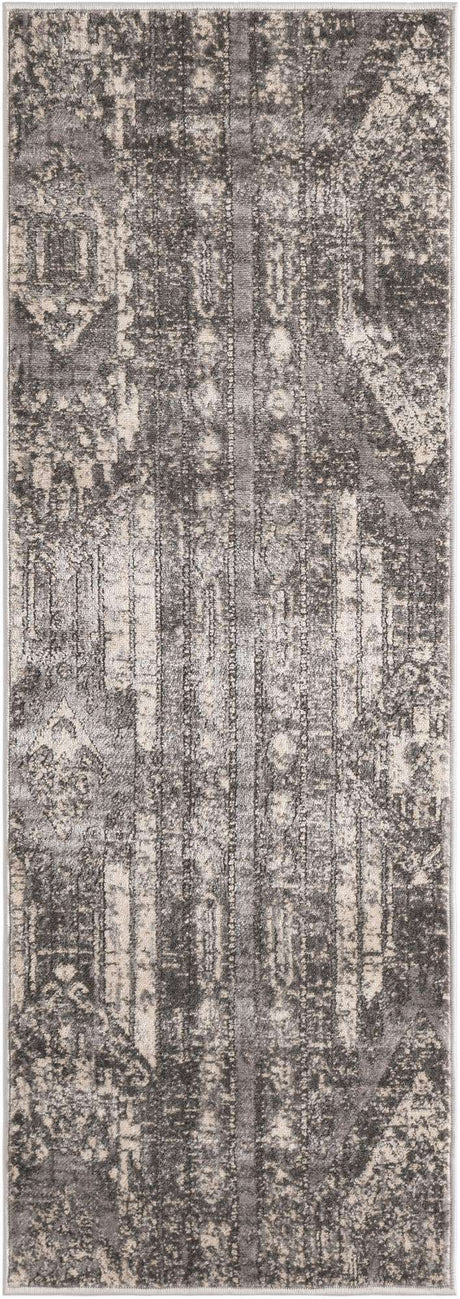 Gray 2' x 6' 1 Portland Runner Area Rug 85% Polypropylene & 15% Polyester Vintage Distressed Traditional Carpet for Home Decor for Sale at Rug Engine