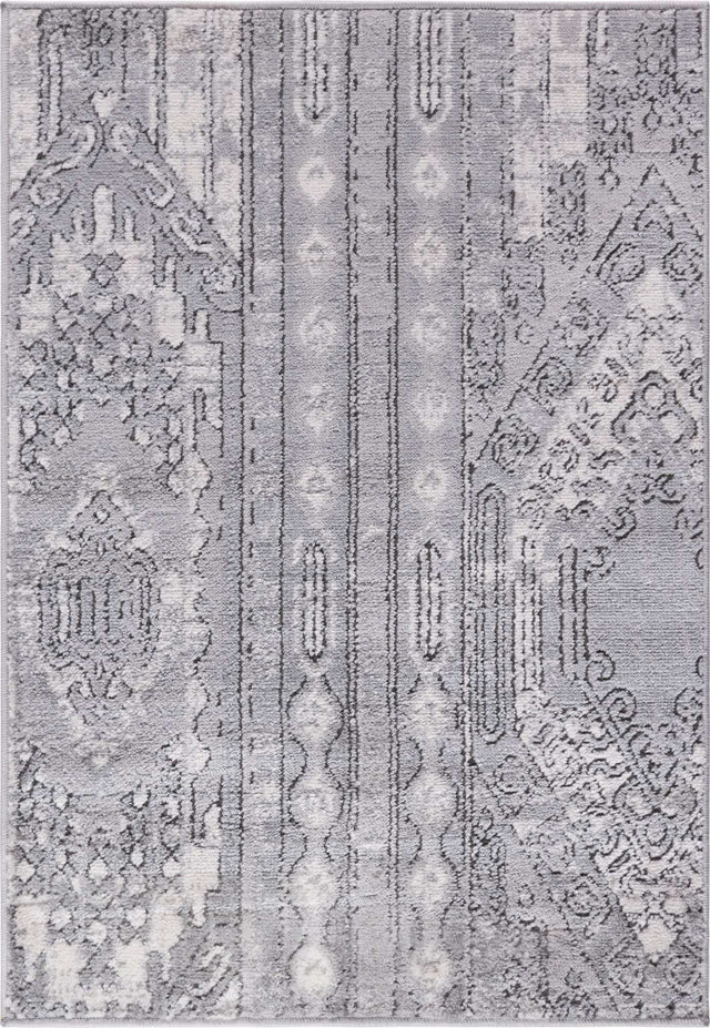Gray 2' 2 x 3' 1 Portland Rectangle Area Rug 85% Polypropylene & 15% Polyester Vintage Distressed Traditional Carpet for Home Decor for Sale at Rug Engine