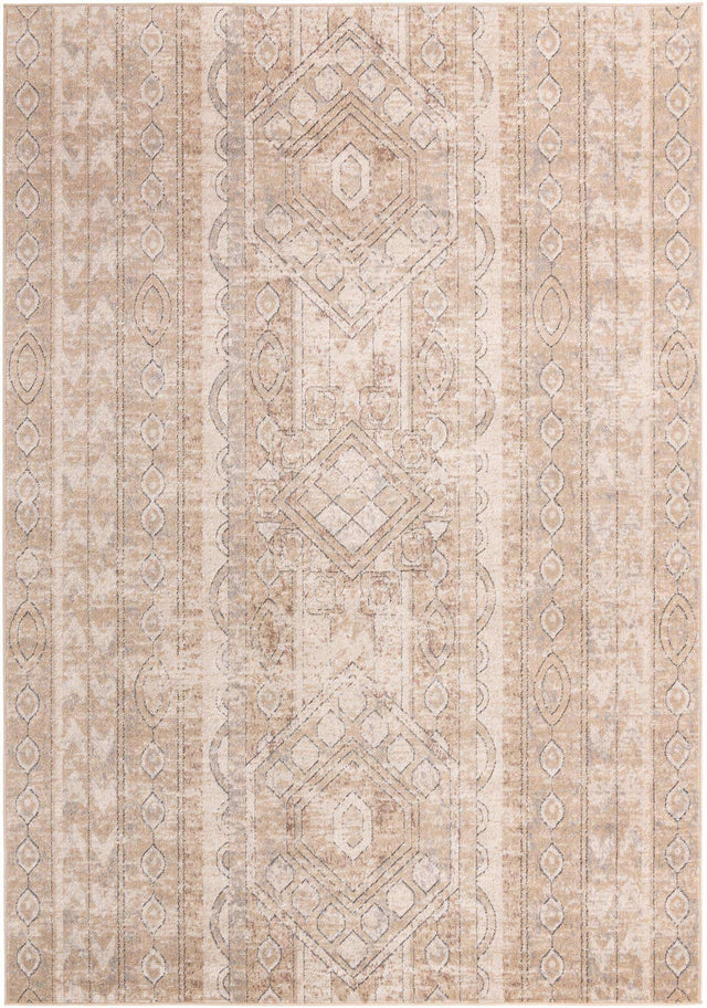 Ivory 7' 10 x 11' Portland Rectangle Area Rug 85% Polypropylene & 15% Polyester Vintage Distressed Traditional Carpet for Home Decor for Sale at Rug Engine