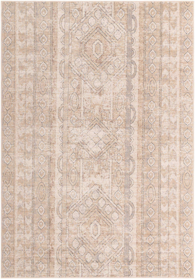 Ivory 7' 1 x 10' Portland Rectangle Area Rug 85% Polypropylene & 15% Polyester Vintage Distressed Traditional Carpet for Home Decor for Sale at Rug Engine