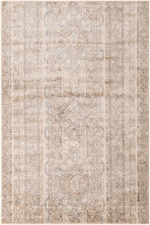 Ivory 6' 1 x 9' Portland Rectangle Area Rug 85% Polypropylene & 15% Polyester Vintage Distressed Traditional Carpet for Home Decor for Sale at Rug Engine