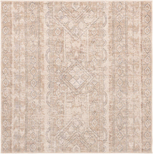 Ivory 6' 1 x 6' 1 Portland Square Area Rug 85% Polypropylene & 15% Polyester Vintage Distressed Traditional Carpet for Home Decor for Sale at Rug Engine