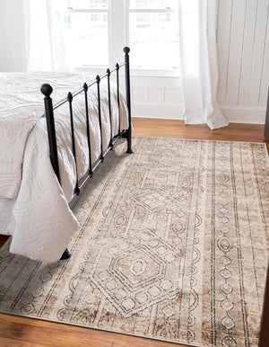Ivory 4' 1 x 6' 1 Portland Rectangle Area Rug 85% Polypropylene & 15% Polyester Vintage Distressed Traditional Carpet for Home Decor for Sale at Rug Engine