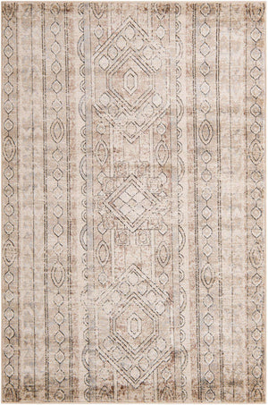 Ivory 5' 3 x 8' Portland Rectangle Area Rug 85% Polypropylene & 15% Polyester Vintage Distressed Traditional Carpet for Home Decor for Sale at Rug Engine