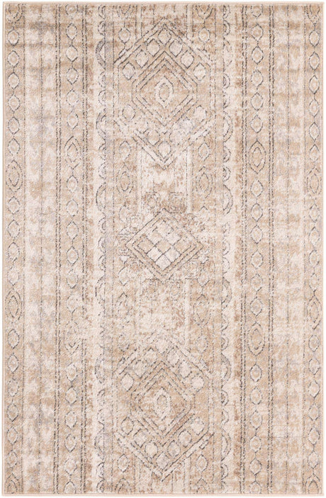 Ivory 4' 1 x 6' 1 Portland Rectangle Area Rug 85% Polypropylene & 15% Polyester Vintage Distressed Traditional Carpet for Home Decor for Sale at Rug Engine