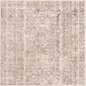 Ivory 4' 1 x 4' 1 Portland Square Area Rug 85% Polypropylene & 15% Polyester Vintage Distressed Traditional Carpet for Home Decor for Sale at Rug Engine