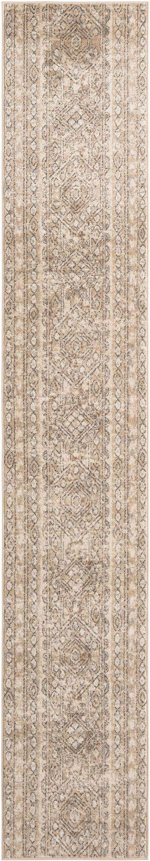 Ivory 2' 2 x 12' Portland Runner Area Rug 85% Polypropylene & 15% Polyester Vintage Distressed Traditional Carpet for Home Decor for Sale at Rug Engine