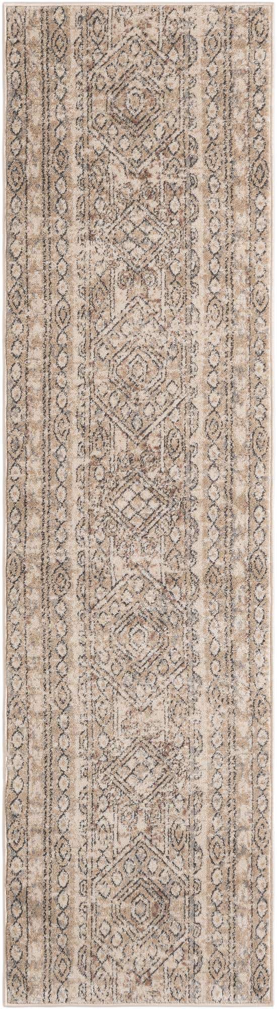 Ivory 2' x 8' Portland Runner Area Rug 85% Polypropylene & 15% Polyester Vintage Distressed Traditional Carpet for Home Decor for Sale at Rug Engine