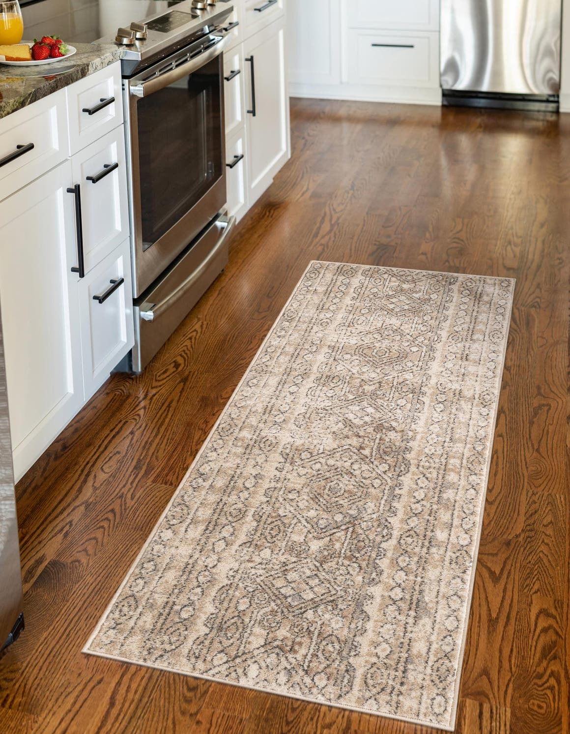 Ivory 2' 7 x 13' 1 Portland Runner Area Rug 85% Polypropylene & 15% Polyester Vintage Distressed Traditional Carpet for Home Decor for Sale at Rug Engine