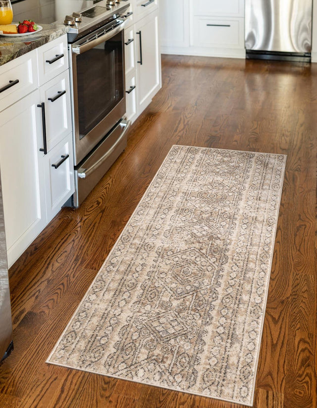 Ivory 2' 7 x 13' 1 Portland Runner Area Rug 85% Polypropylene & 15% Polyester Vintage Distressed Traditional Carpet for Home Decor for Sale at Rug Engine