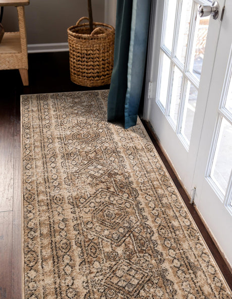 Ivory 2' 7 x 13' 1 Portland Runner Area Rug 85% Polypropylene & 15% Polyester Vintage Distressed Traditional Carpet for Home Decor for Sale at Rug Engine