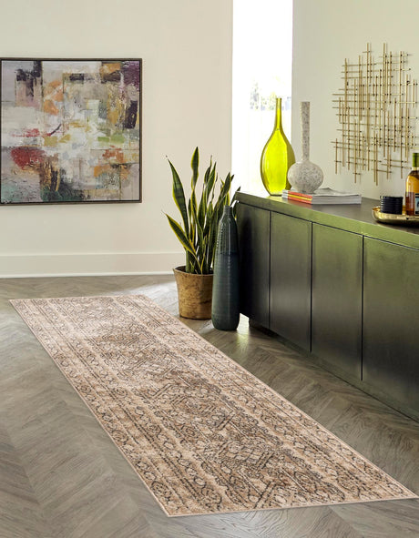 Ivory 2' 7 x 13' 1 Portland Runner Area Rug 85% Polypropylene & 15% Polyester Vintage Distressed Traditional Carpet for Home Decor for Sale at Rug Engine