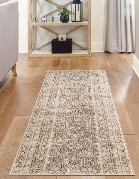 Ivory 2' x 6' 1 Portland Runner Area Rug 85% Polypropylene & 15% Polyester Vintage Distressed Traditional Carpet for Home Decor for Sale at Rug Engine