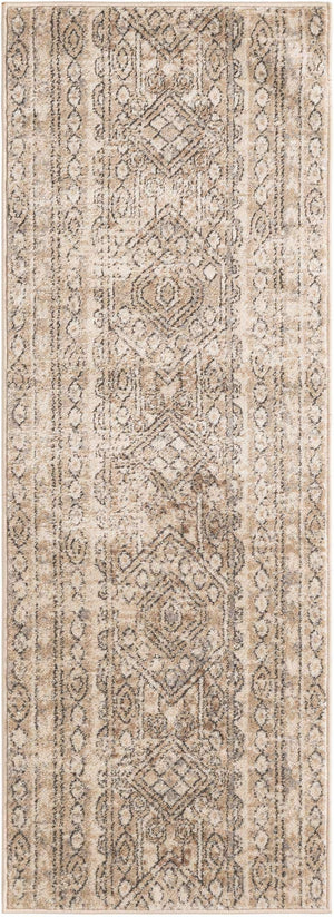 Ivory 2' x 6' 1 Portland Runner Area Rug 85% Polypropylene & 15% Polyester Vintage Distressed Traditional Carpet for Home Decor for Sale at Rug Engine