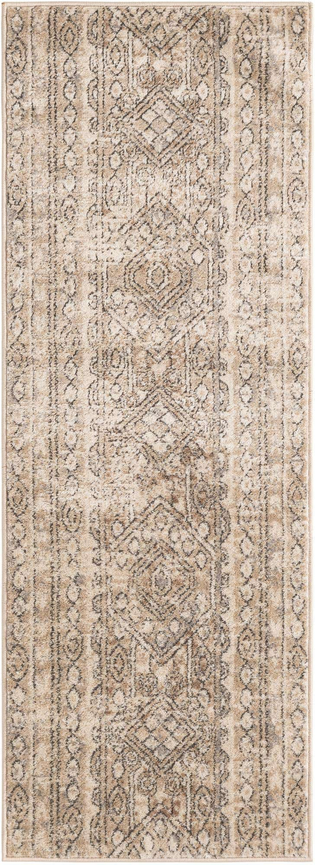 Ivory 2' x 6' 1 Portland Runner Area Rug 85% Polypropylene & 15% Polyester Vintage Distressed Traditional Carpet for Home Decor for Sale at Rug Engine