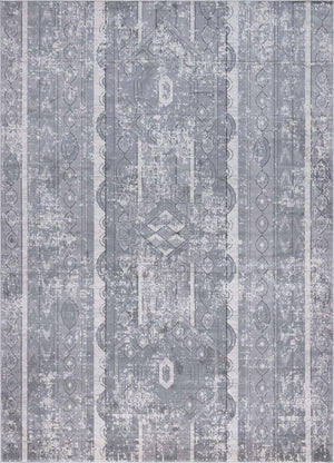 Gray 10' x 14' 1 Portland Rectangle Area Rug 85% Polypropylene & 15% Polyester Vintage Distressed Traditional Carpet for Home Decor for Sale at Rug Engine