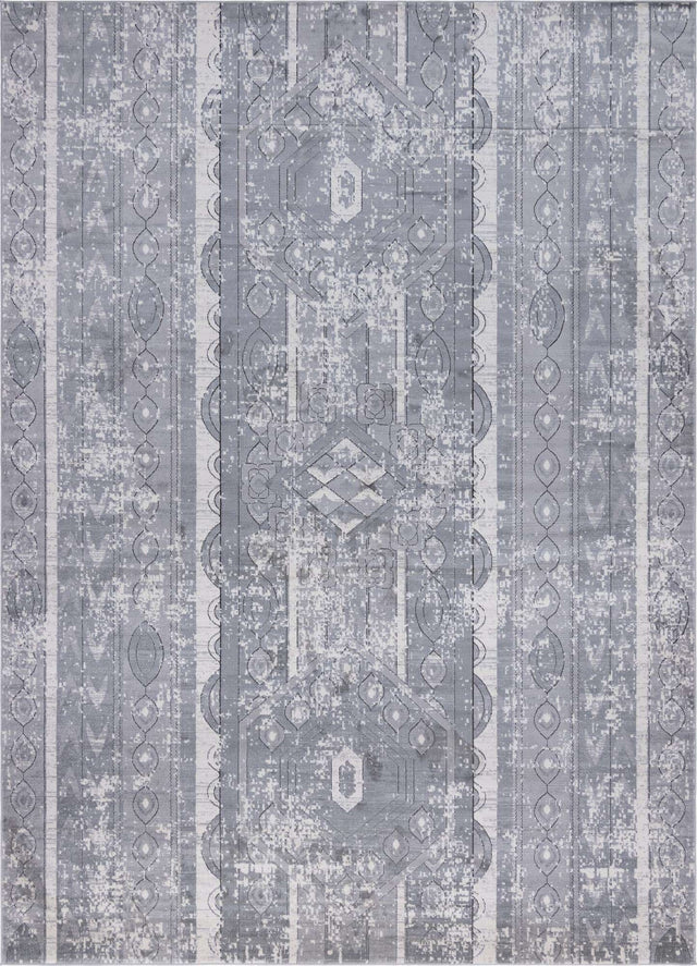 Gray 10' x 14' 1 Portland Rectangle Area Rug 85% Polypropylene & 15% Polyester Vintage Distressed Traditional Carpet for Home Decor for Sale at Rug Engine