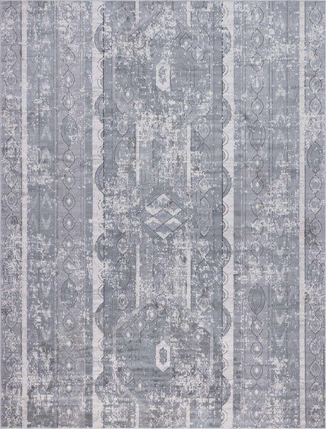 Gray 10' x 13' 1 Portland Rectangle Area Rug 85% Polypropylene & 15% Polyester Vintage Distressed Traditional Carpet for Home Decor for Sale at Rug Engine