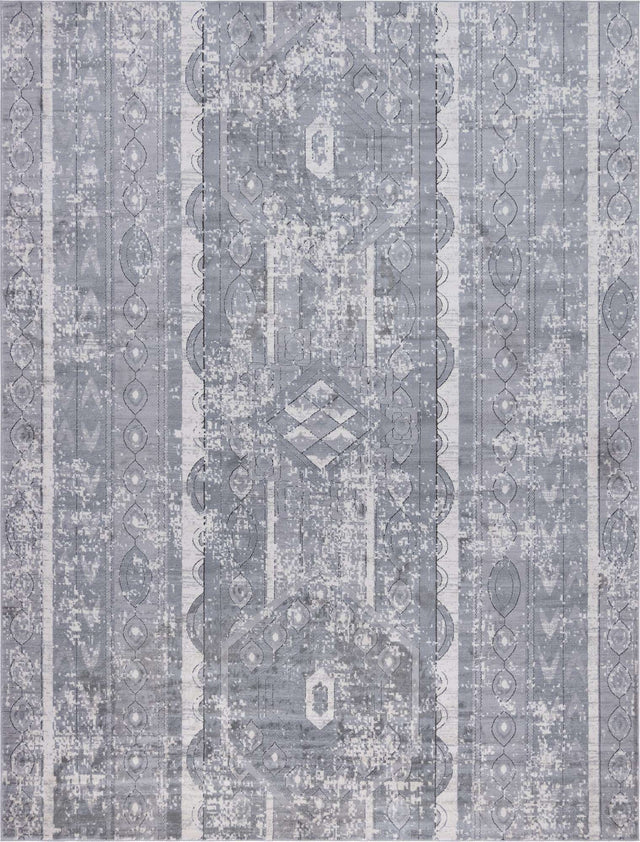 Gray 10' x 13' 1 Portland Rectangle Area Rug 85% Polypropylene & 15% Polyester Vintage Distressed Traditional Carpet for Home Decor for Sale at Rug Engine