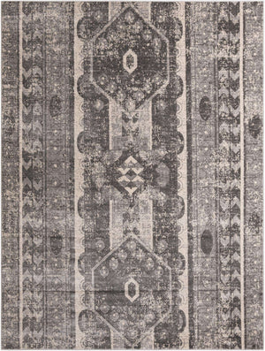 Gray 9' x 12' Portland Rectangle Area Rug 85% Polypropylene & 15% Polyester Vintage Distressed Traditional Carpet for Home Decor for Sale at Rug Engine