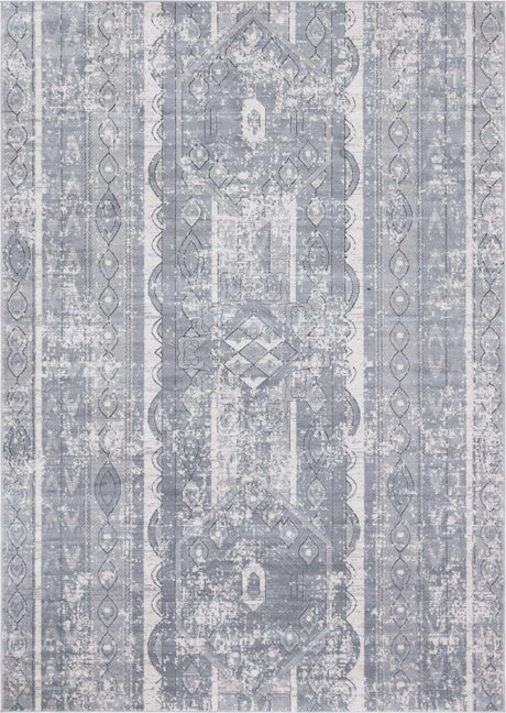 Gray 7' 1 x 10' Portland Rectangle Area Rug 85% Polypropylene & 15% Polyester Vintage Distressed Traditional Carpet for Home Decor for Sale at Rug Engine
