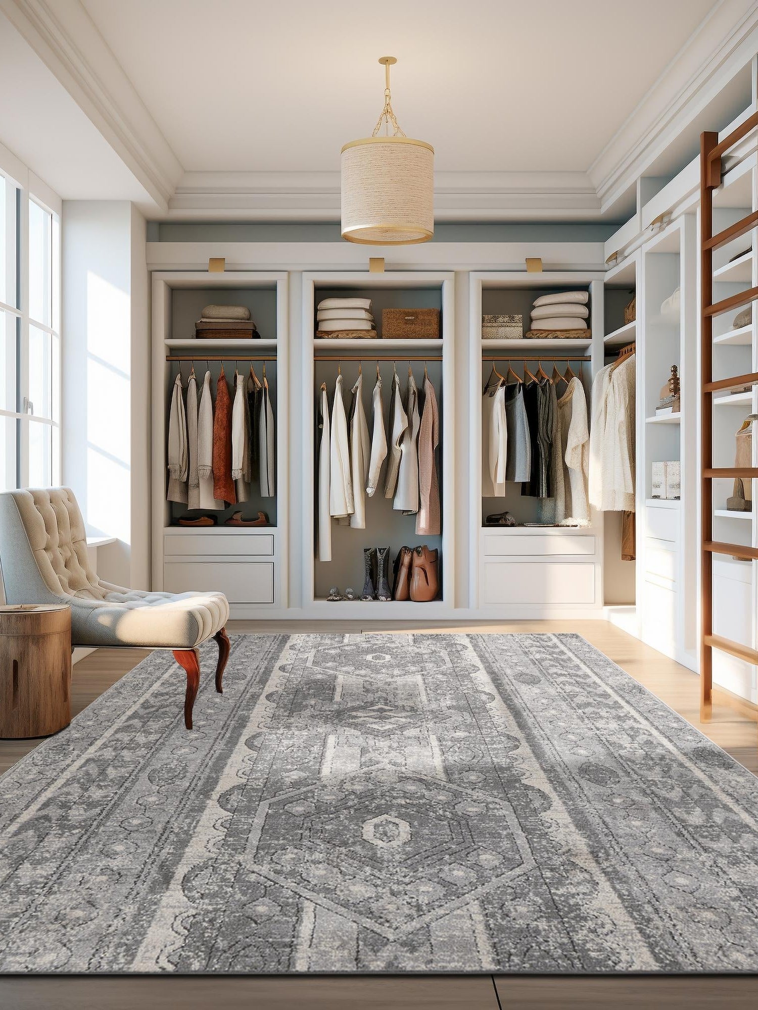 Gray 10' x 14' 1 Portland Rectangle Area Rug 85% Polypropylene & 15% Polyester Vintage Distressed Traditional Carpet for Home Decor for Sale at Rug Engine