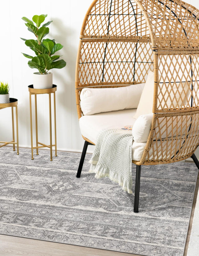 Gray 10' x 13' 1 Portland Rectangle Area Rug 85% Polypropylene & 15% Polyester Vintage Distressed Traditional Carpet for Home Decor for Sale at Rug Engine