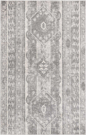 Gray 5' 3 x 8' Portland Rectangle Area Rug 85% Polypropylene & 15% Polyester Vintage Distressed Traditional Carpet for Home Decor for Sale at Rug Engine