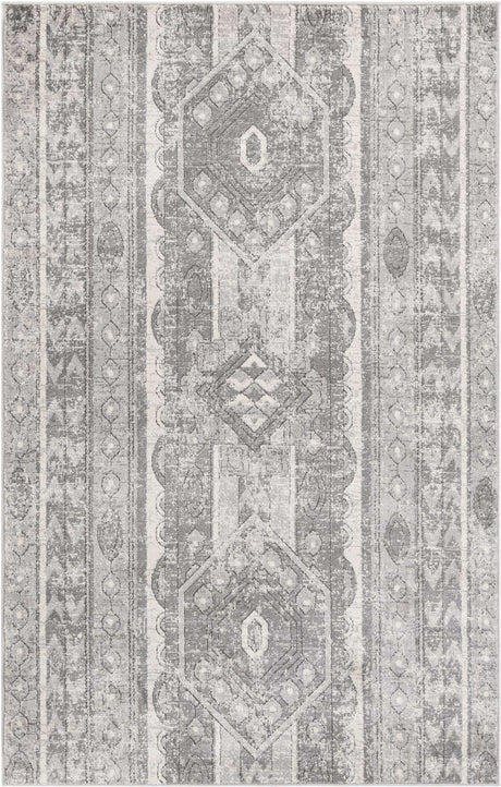Gray 5' 3 x 8' Portland Rectangle Area Rug 85% Polypropylene & 15% Polyester Vintage Distressed Traditional Carpet for Home Decor for Sale at Rug Engine