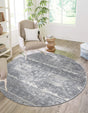 Gray 3' 1 x 3' 1 Portland Round Area Rug 85% Polypropylene & 15% Polyester Vintage Distressed Traditional Carpet for Home Decor for Sale at Rug Engine