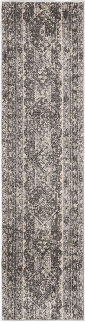 Gray 2' x 8' Portland Runner Area Rug 85% Polypropylene & 15% Polyester Vintage Distressed Traditional Carpet for Home Decor for Sale at Rug Engine